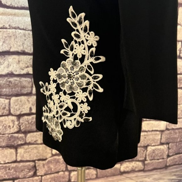 INC Black & White 3/4 Sleeve Top Size Small - Picture 5 of 9